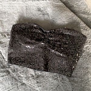 Express- sequined bandeau top.